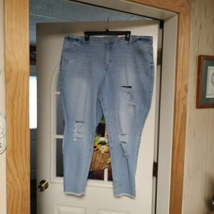 New Style & Co Curvy Skinny Leg Midrise Distressed Jeans Size Women's 24W